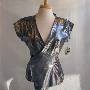 SOLD-M/S wrap top silver lame